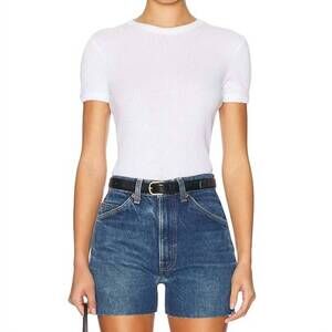 NEW ENZA COSTA women's pointelle top in white